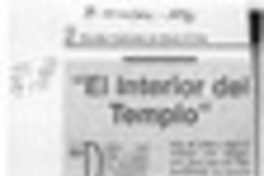 "El Interior del templo"  [artículo].