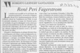 René Peri Fagerstrom  [artículo] Roberto Lehnert Santander.