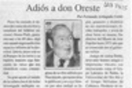 Adiós a don Oreste  [artículo] Fernando Arriagada Cortés.