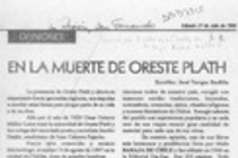 En la muerte de Oreste Plath  [artículo] José Vargas Badilla.