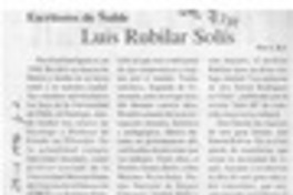 Luis Rubilar Solís  [artículo] C. R. I.