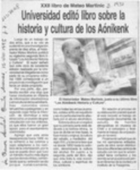 Universidad editó libro sobre la historia y cultura de los Aónikenk