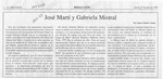 José Martí y Gabriela Mistral  [artículo] Juan Gabriel Araya.