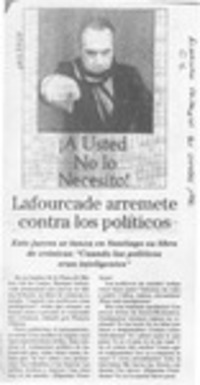 Lafourcade arremete contra los políticos  [artículo].
