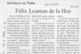 Félix Leaman de la Hoz  [artículo] C. R. I.