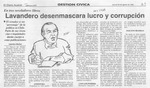 Lavandero desenmascara lucro y corrupción  [artículo] Leandro Muñoz.