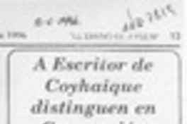 A escritor de Coyhaique distinguen en Concepción  [artículo].