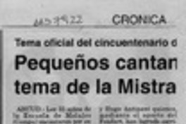 Pequeños cantantes de Molulco grabarán tema de la Mistral en lengua huilliche  [artículo] Andrés Palma Avendaño.