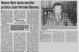 Nuevo libro lanza escritor jurídico Juan Herman Barrera