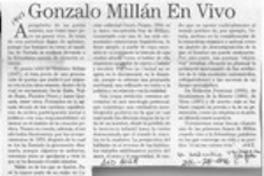 Gonzalo Millán en vivo  [artículo] Luis Riffo.