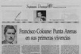 Francisco Coloane, Punta Arenas en sus primeras vivencias  [artículo] Sergio Lausic Glasinovic.
