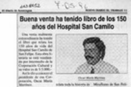 Buena venta ha tenido libro de los 150 años del hospital San Camilo  [artículo].