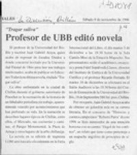 Profesor de UBB editó novela  [artículo].