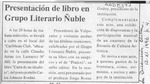 Presentación de libro en grupo literario Ñuble  [artículo].