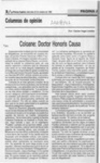 Coloane, Doctor Honoris Causa  [artículo] Carlos Vega Letelier.