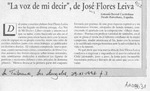 "La voz de mi decir", de José Flores Leiva  [artículo] Antonio Berral Cardeñosa.