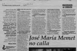 José María Memet no calla  [artículo] Gonzalo Núñez.