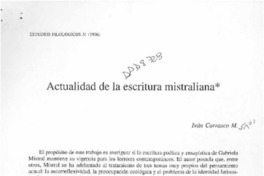 Actualidad de la escritura mistraliana  [artículo] Iván Carrasco M.