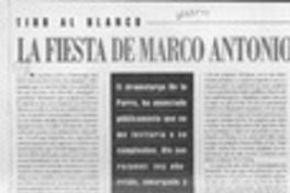 La fiesta de Marco Antonio  [artículo] Fernando Villegas.