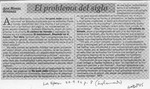 El problema del siglo  [artículo] Juan Manuel González.