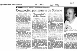 Conmoción por muerte de Soriano  [artículo].