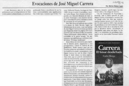 Evocaciones de José Miguel Carrera  [artículo] Marino Muñoz Lagos.