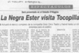 La Negra Ester visita Tocopilla  [artículo].