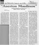 "Asertos maulinos"  [artículo] Miguel Angel Díaz A.
