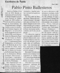 Pablo Pinto Ballesteros  [artículo] C. R. I.