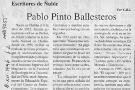 Pablo Pinto Ballesteros  [artículo] C. R. I.