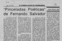 "Pinceladas poéticas" de Fernando Salvador  [artículo] Eddie Morales Piña.