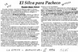 El Silva para Pacheco  [artículo] Eduardo García Aguilar.