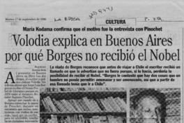 Volodia explica en Buenos Aires por qué Borges no recibió el Nobel