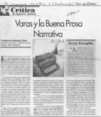 Varas y la buena prosa narrativa  [artículo] Ignacio Valente.