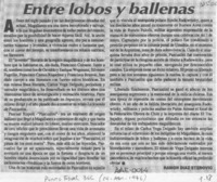 Entre lobos y ballenas  [artículo] Ramón Díaz Eterovic.