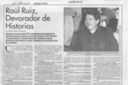 Raúl Ruiz, devorador de historias  [artículo] Pedro Pablo guerrero.