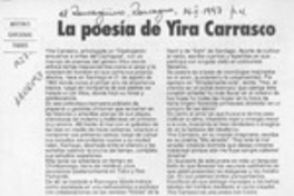 La poesía de Yira Carrasco  [artículo] Antonio Cárdenas Tabies.