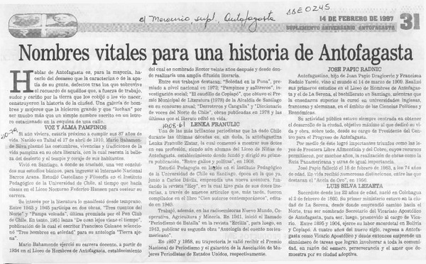 Nombres vitales para una historia de Antofagasta  [artículo].