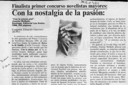 Con la nostalgia de la pasión  [artículo] Eduardo Guerrero del Río.