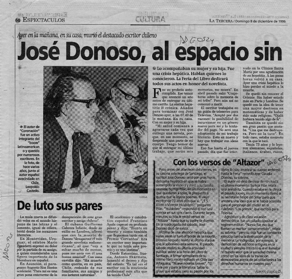José Donoso, al espacio sin límite