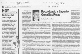 Recordando a Eugenio González Rojas  [artículo] Marino Pizarro Pizarro.