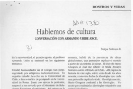 Hablemos de cultura  [artículo] Enrique Sanhueza B.