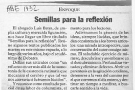 Semillas para la reflexión  [artículo] Antonio Rojas Gómez.