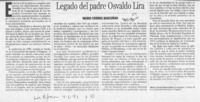 Legado del padre Osvaldo Lira  [artículo] Mario Correa Bascuñán.