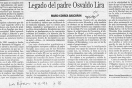 Legado del padre Osvaldo Lira  [artículo] Mario Correa Bascuñán.