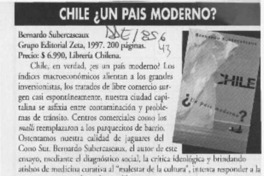 Chile, un país moderno?  [artículo] Mario Tomás Schilling.