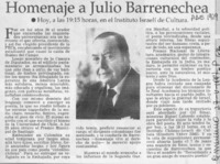 Homenaje a Julio Barrenechea  [artículo].