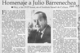 Homenaje a Julio Barrenechea  [artículo].