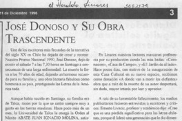 José Donoso y su obra trascendente  [artículo].