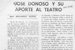 José Donoso y su aporte al teatro  [artículo] Juan Bracamonte Becerra.